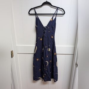 Lenni Midnight Celestial Constellation Midi Dress, XS